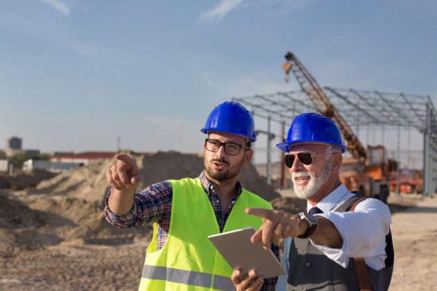 Engineers at building site